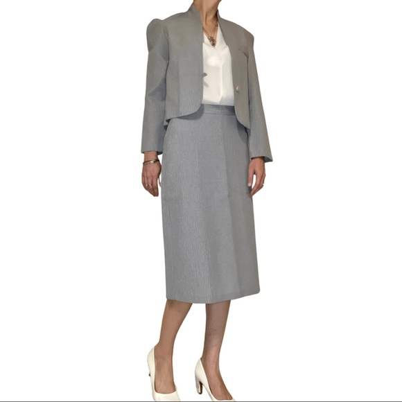 Vintage ≈1930/40s Pinstripe One Button Skirt Suit - Picture 12 of 16